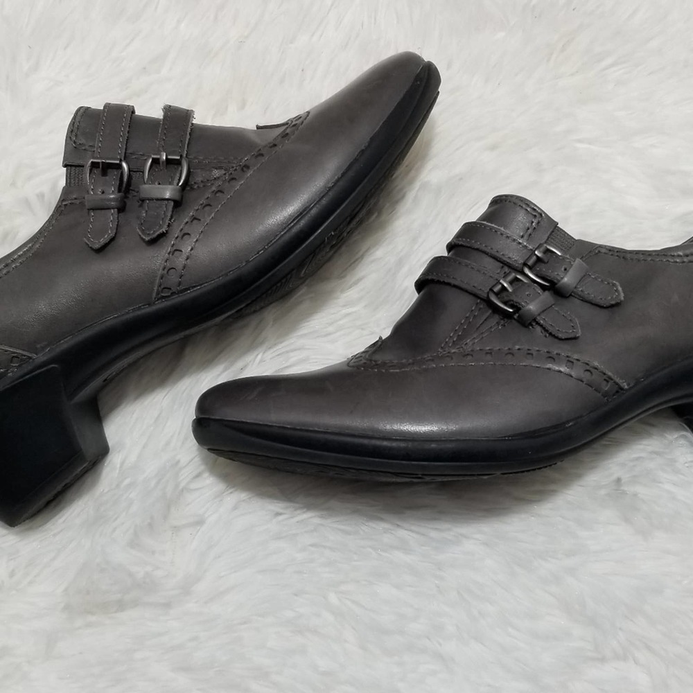 Earth Origins BAYVIEW Gray Heeled Clogs Buckle Gray Shoe Womens 11